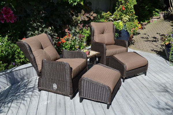 Picture of Westport 5 Piece All Weather Wicker Recliner Chat Group